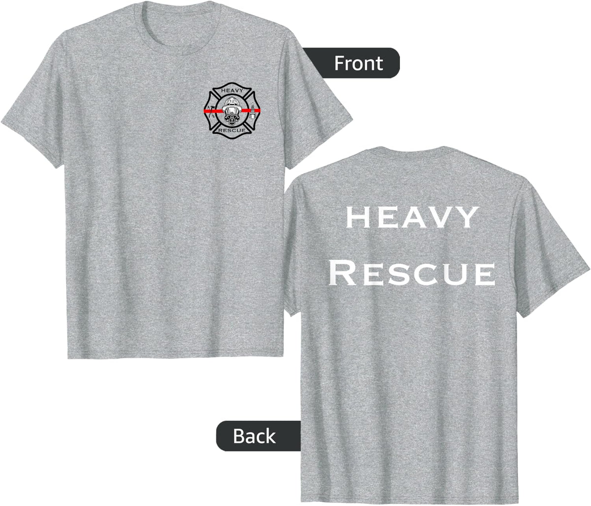 Heavy Rescue Fire Department T-Shirt - Heather Grey