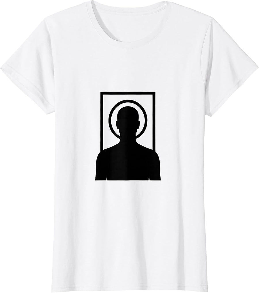 Women's Observation Aperture Editorial Conceptual Fan Costume T-Shirt - White