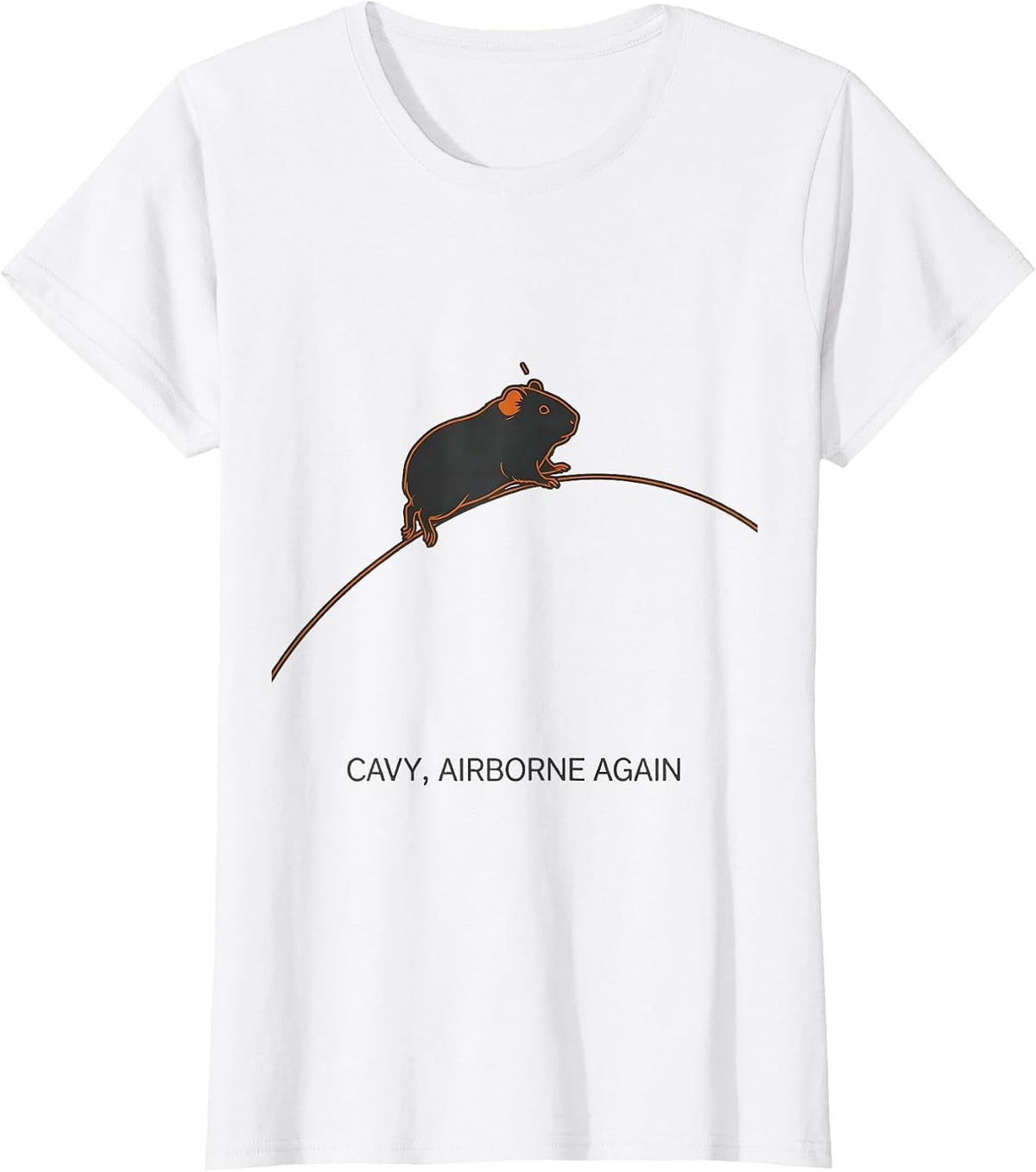 Cavy, Airborne Again Funny Guinea Pig Lover Gift T-Shirt - White