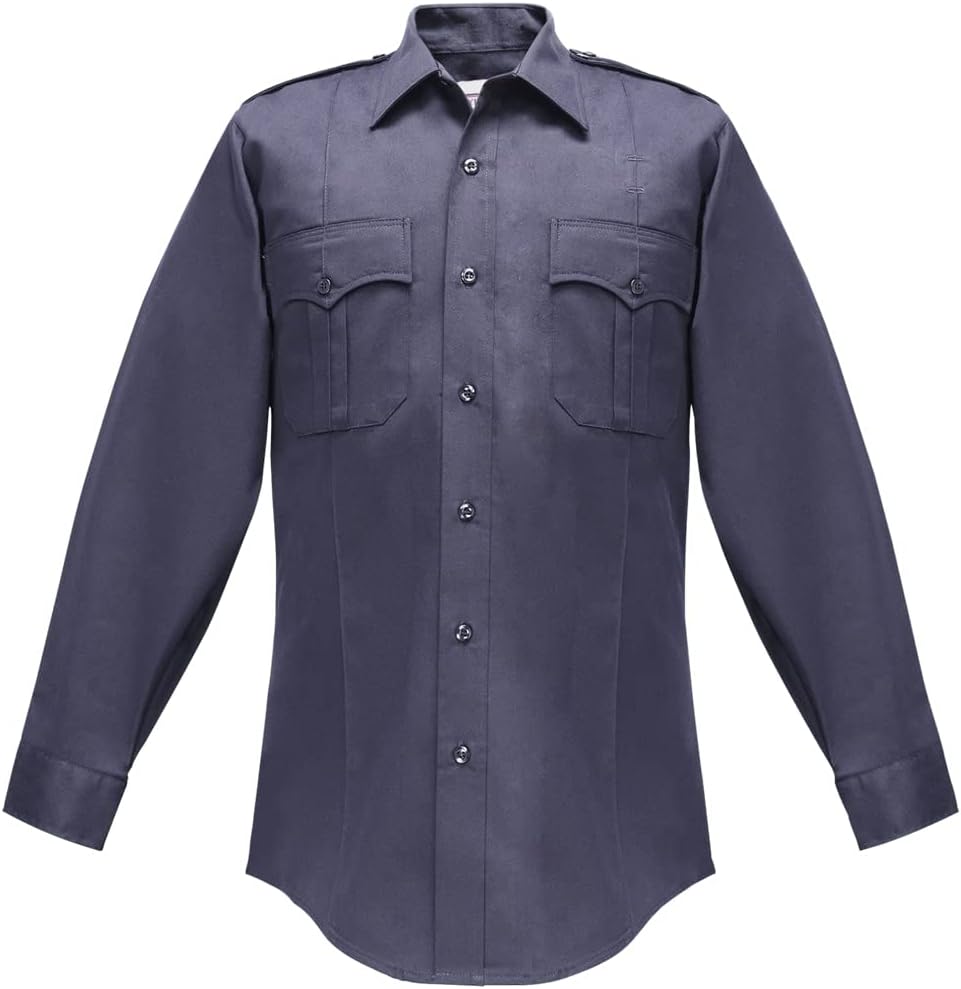 Flying Cross Unisex Adult Duro Poplin 65% Poly/35% Cotton Men's Long Sleeve Shirt - 76 \/ Midnight Navy