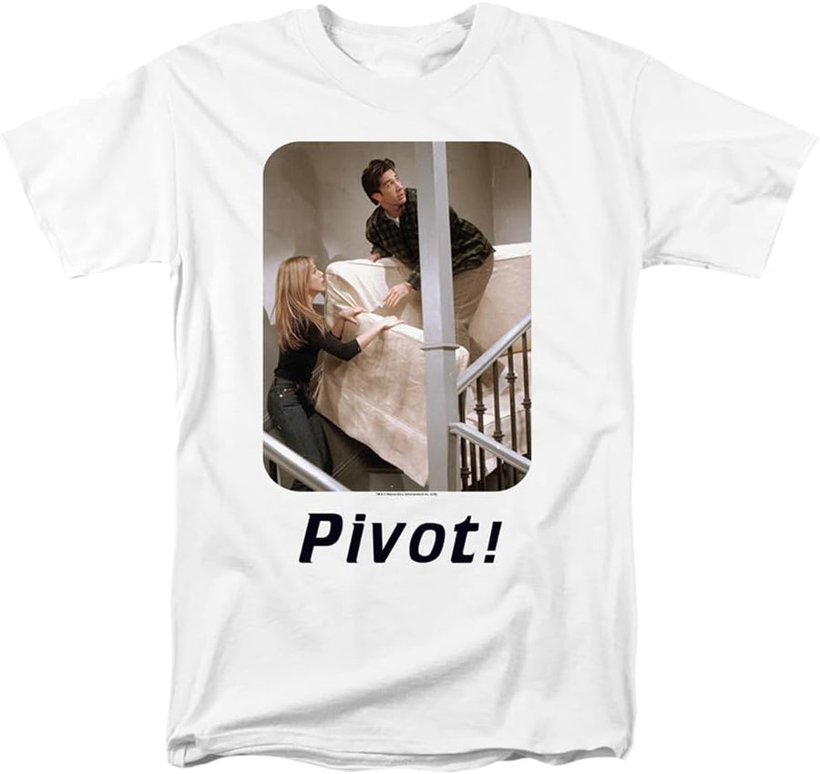Popfunk Friends Pivot! Ross and Rachel Couch Unisex Adult T-Shirt White - As Pictured