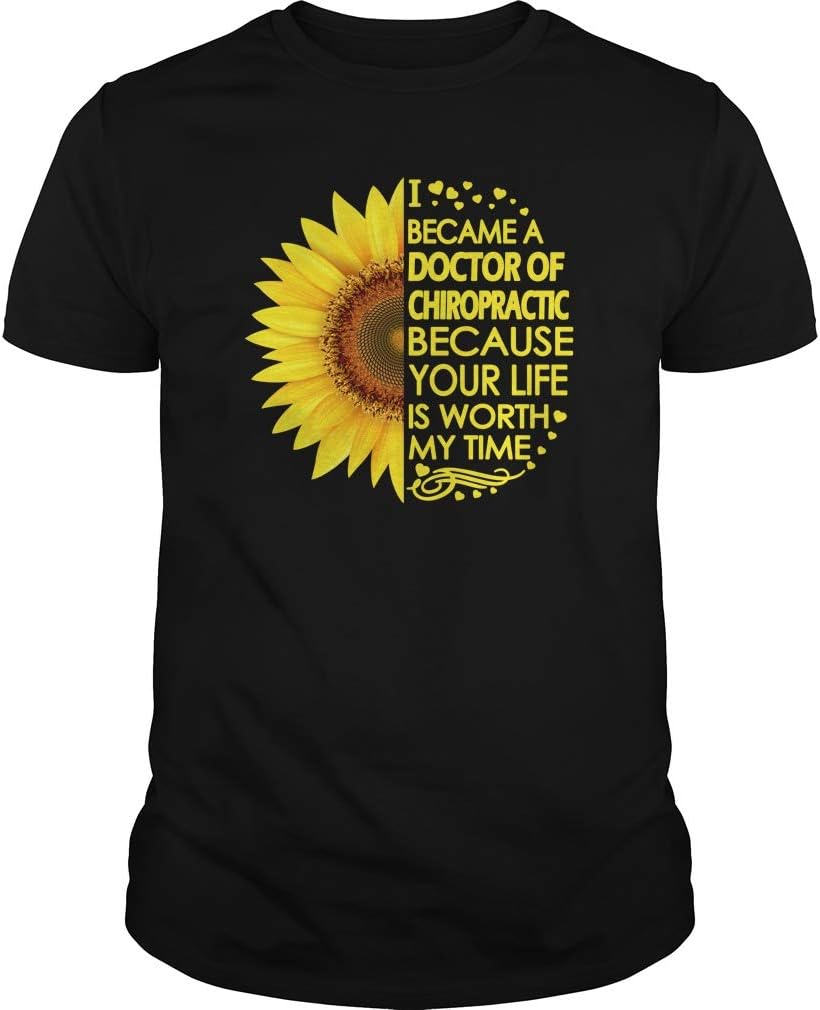 Doctor of Chiropractic Sunflower T-Shirts - Unisex Tee - Black