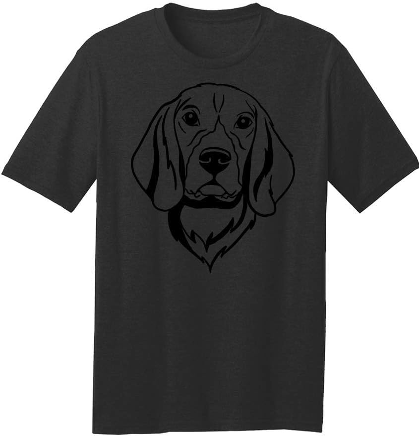 Dogline Mens Beagle Dog Lovers Graphic Tee Shirt - Black
