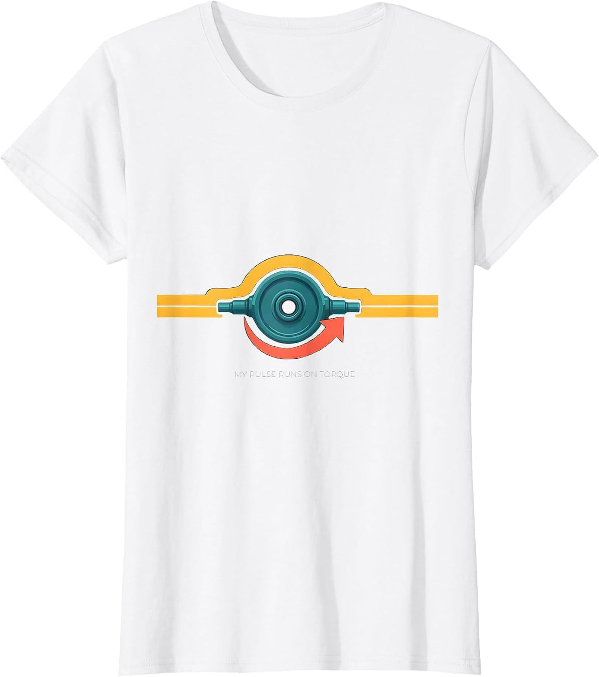 Women's My Pulse Runs On Torque Funny Car Enthusiast Auto Mechanic T-Shirt - White