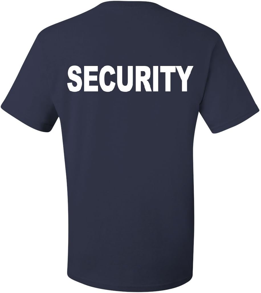Security T-Shirt Bouncer Police Event Staff Uniform Guard Mens Tee Shirt - Navy Blue