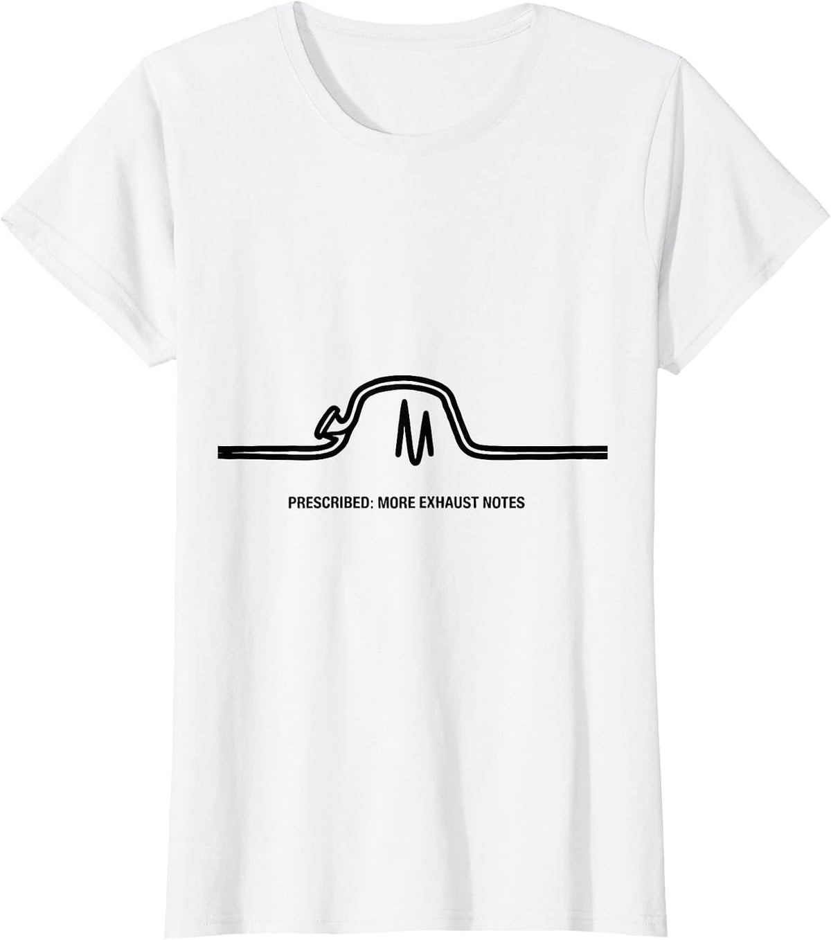 More Exhaust Notes Funny Car Guy Auto Mechanic Heartbeat T-Shirt - White