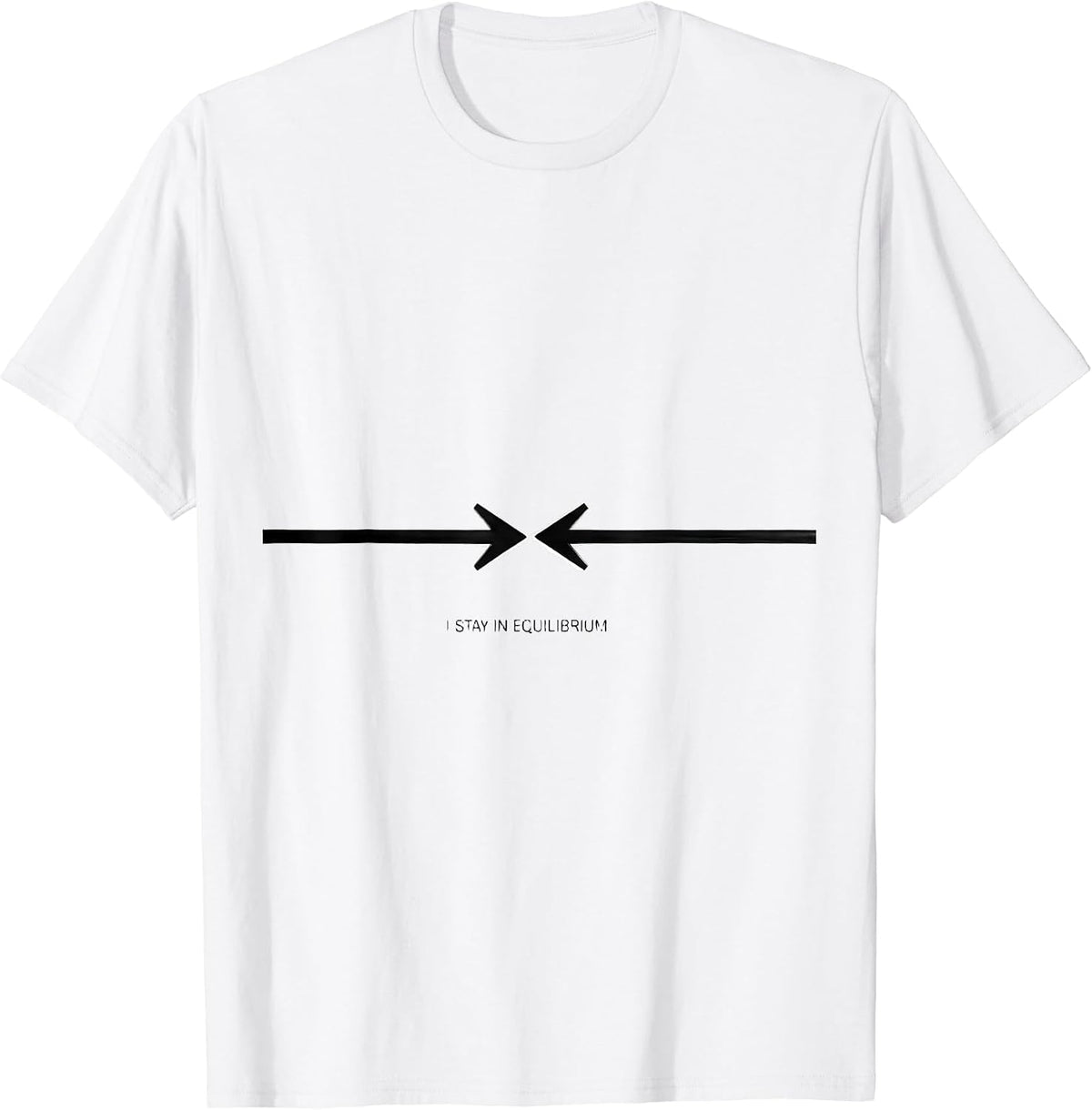 Men's I Stay In Equilibrium Minimalist Science Humor Chemistry T-Shirt - White