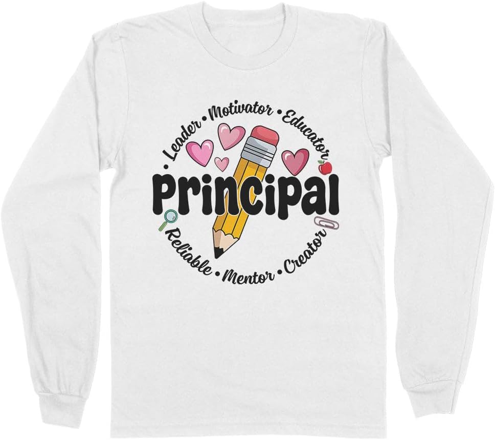Pencil Principal LS T-Shirt Unisex - White