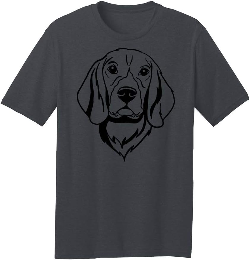 Dogline Mens Beagle Dog Lovers Graphic Tee Shirt - Charcoal