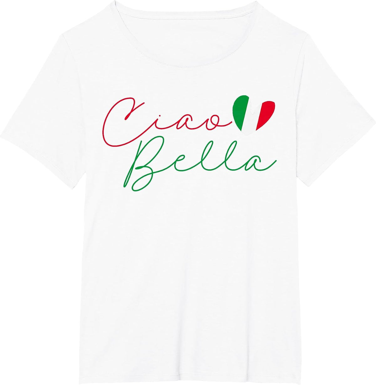 Flag Italy Italian Ciao Bella T-Shirt - White