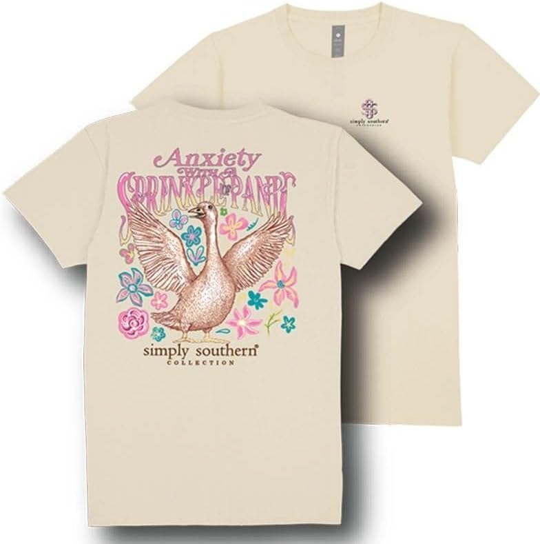 Simply Southern Anxiety with A Sprinkle of Panic - Goose - Adult T-Shirt - Whisper Cream