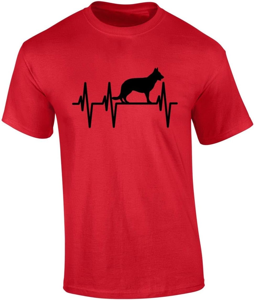 Trenz Shirt Co. German Shepherd Heartbeat Tee - Red