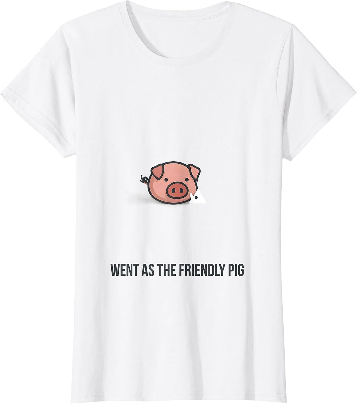 Went As The Friendly Pig Funny Pig Lover Halloween Costume T-Shirt - White