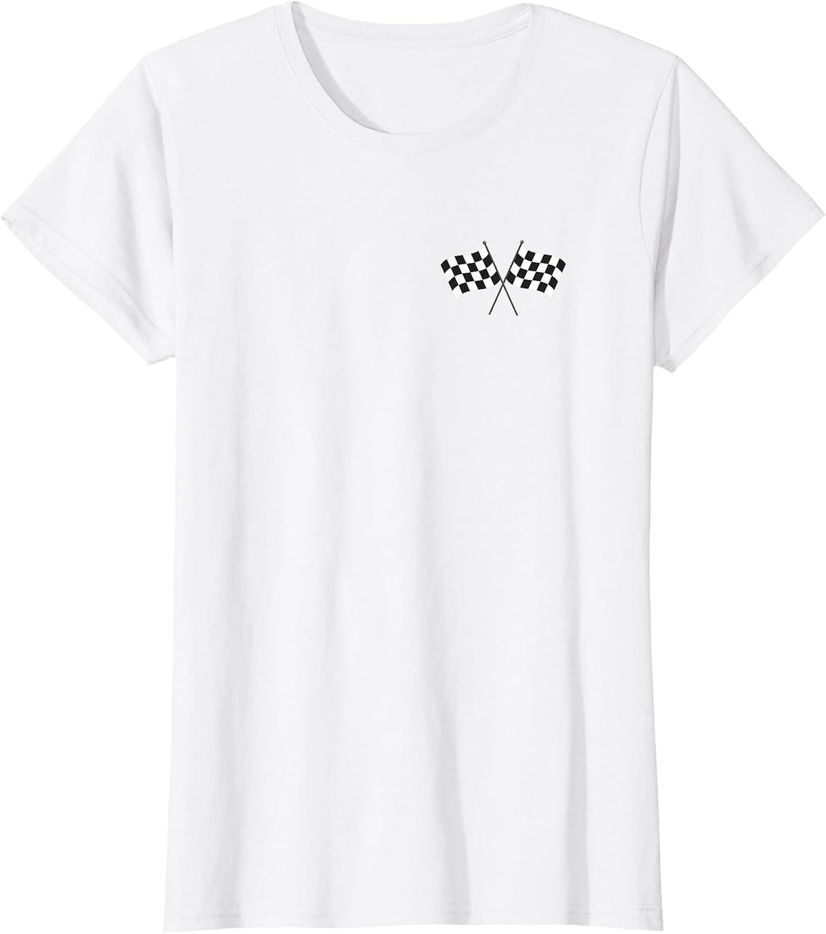 Car Racing Checkered Flag Race Flag Black and White Checker T-Shirt - White