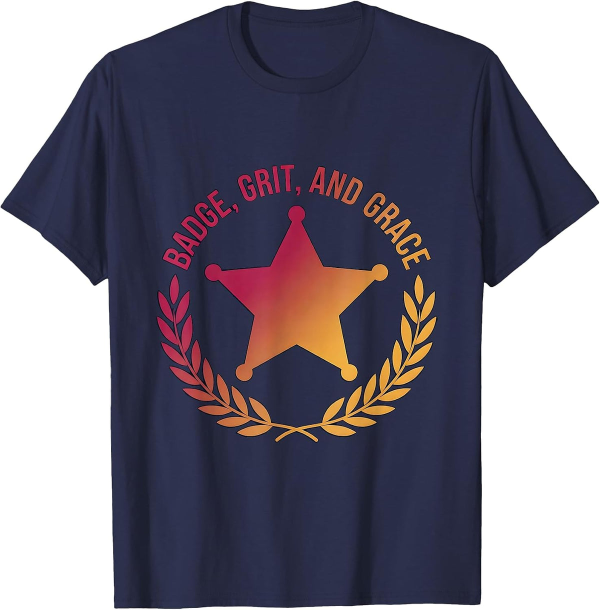 Men's 911 Women Badge Grit and Grace Design T-Shirt - Navy Blue