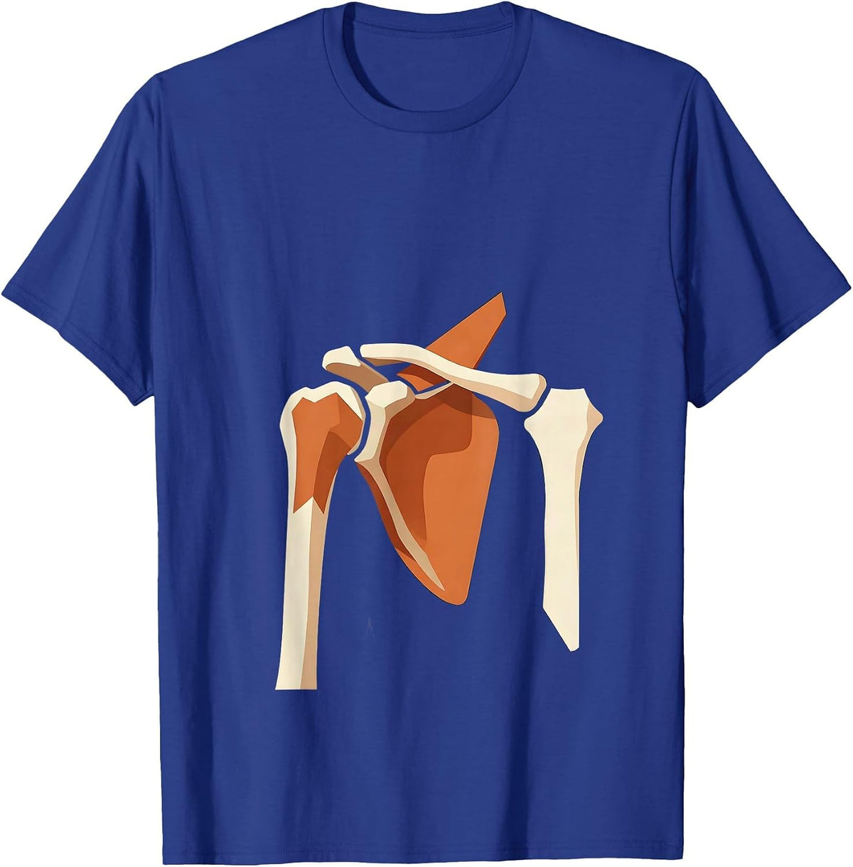 Men's Anatomical Shoulder Muscle Layers Physical Therapy T-Shirt - Royal Blue