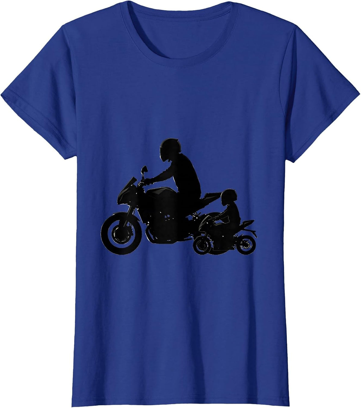 Women's Father Son Matching Motorcycle Riding Duo Graphic T-Shirt - Royal Blue