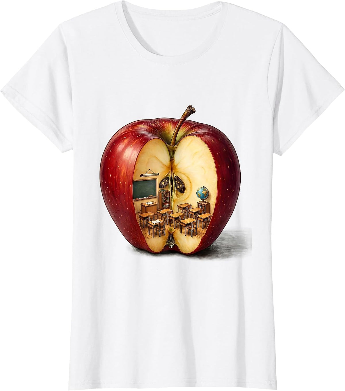 Special Education Teacher Apple Classroom Graphic T-Shirt - White