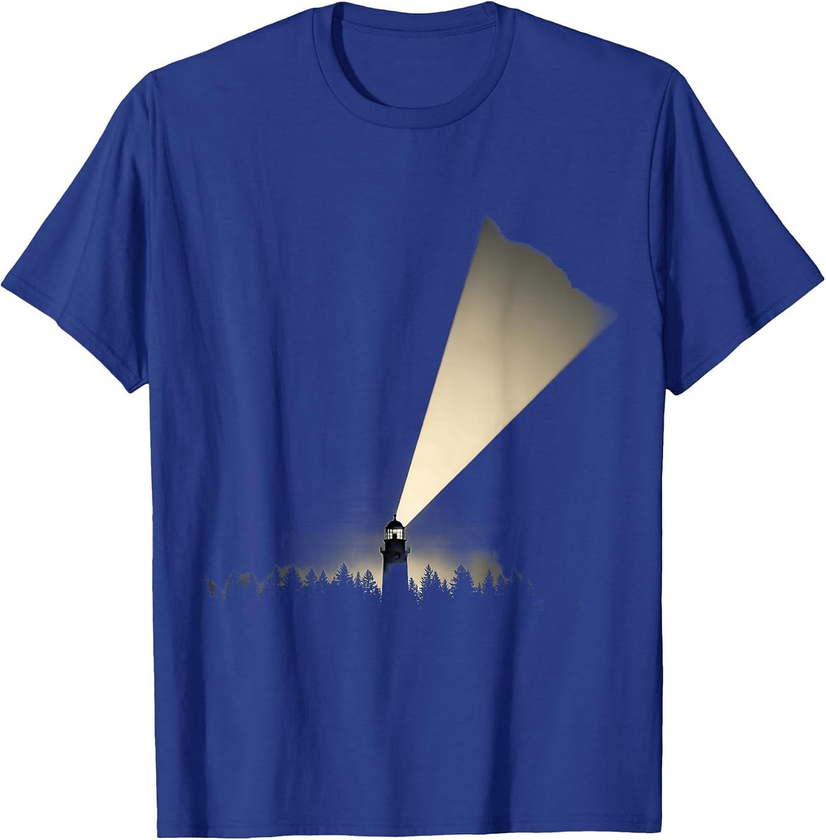 Men's Watchtower Spotlight Dark Forest Security Design T-Shirt - Royal Blue