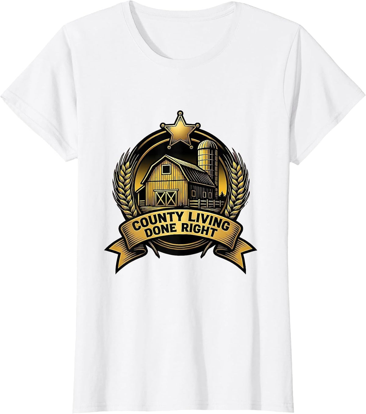 County Living Done Right Proud FB County Design T-Shirt - White