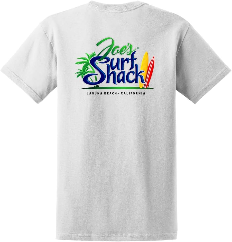 JOES SURF SHOP Graphic Heavyweight Cotton Tees,Regular-Big & Tall - White Text \/ Black Text Surf Shack Logo