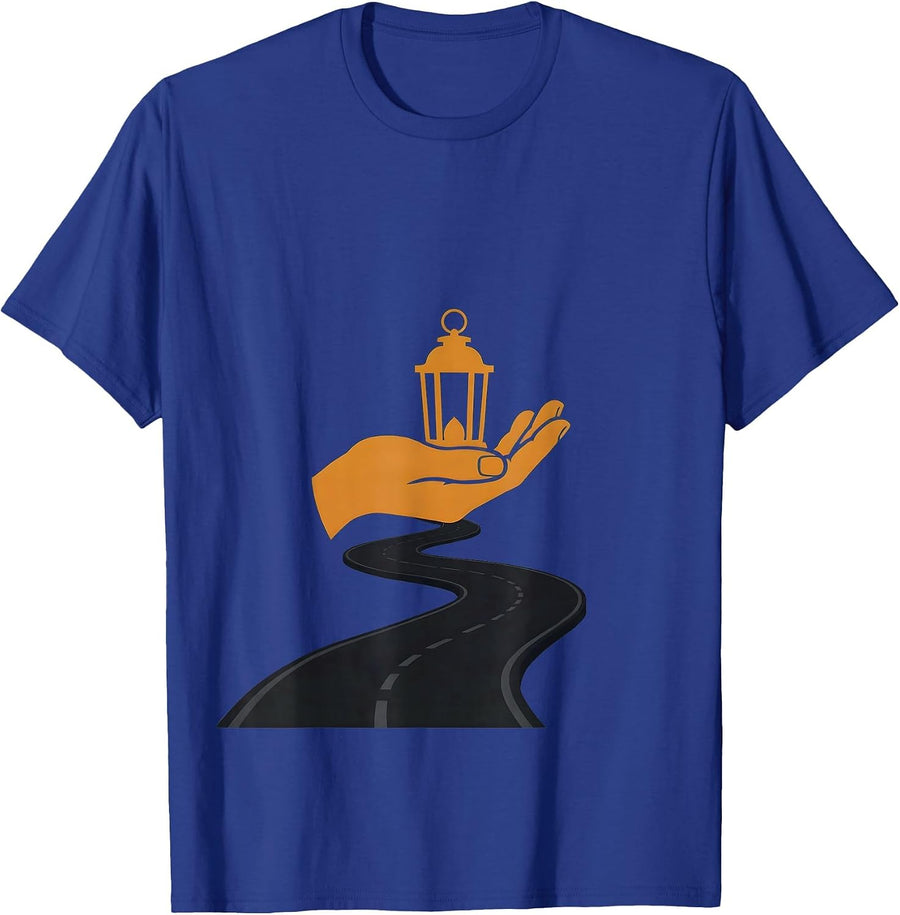 School Counselor Guiding Light Lantern Road Design T-Shirt - Royal Blue