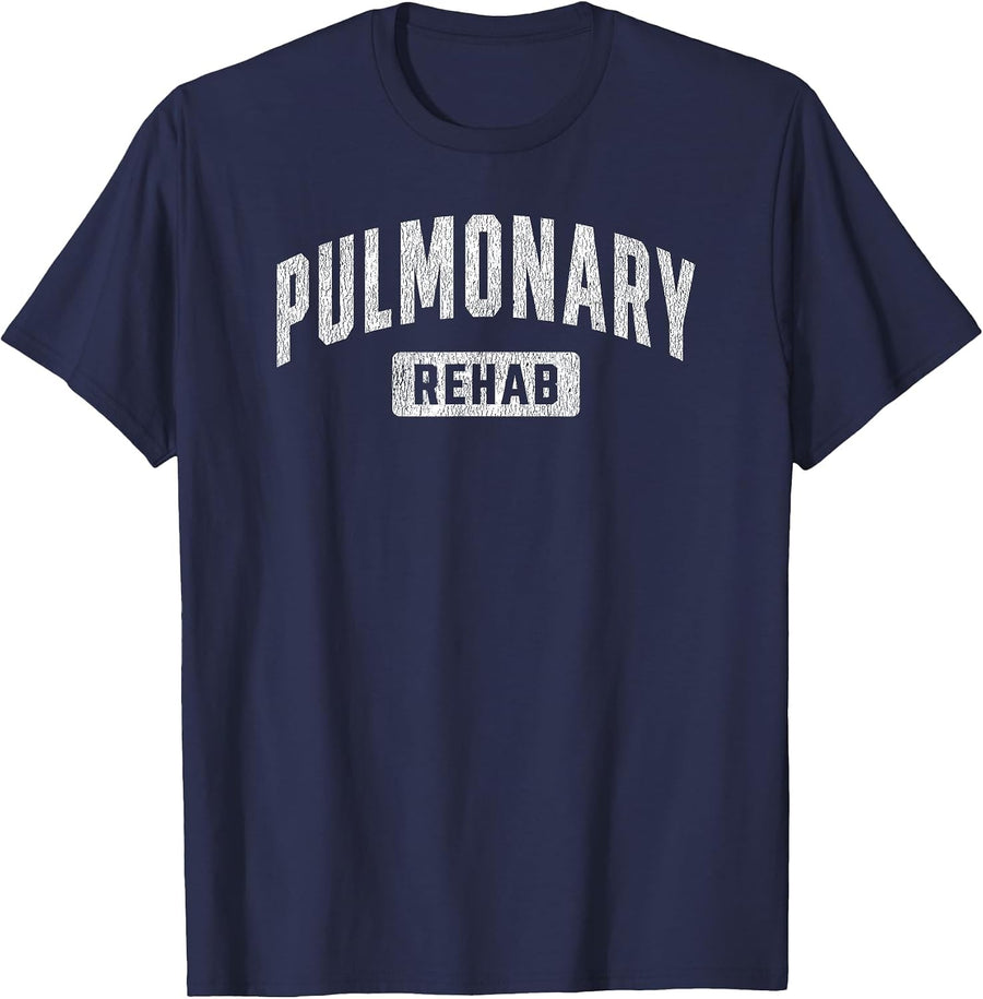 Pulmonary Rehab Rehabilitation Week Respiratory Therapist T-Shirt - Navy Blue