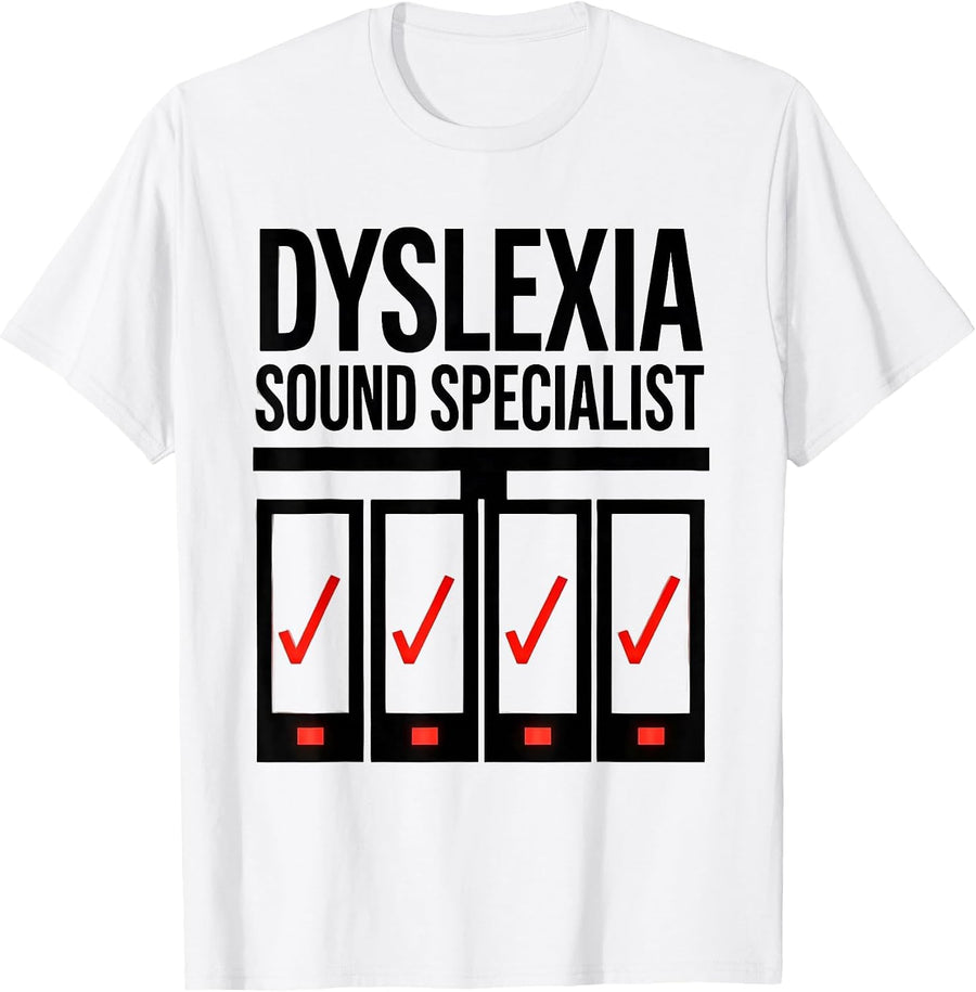 Men's Dyslexia Sound Specialist Swiss International Teacher T-Shirt - White