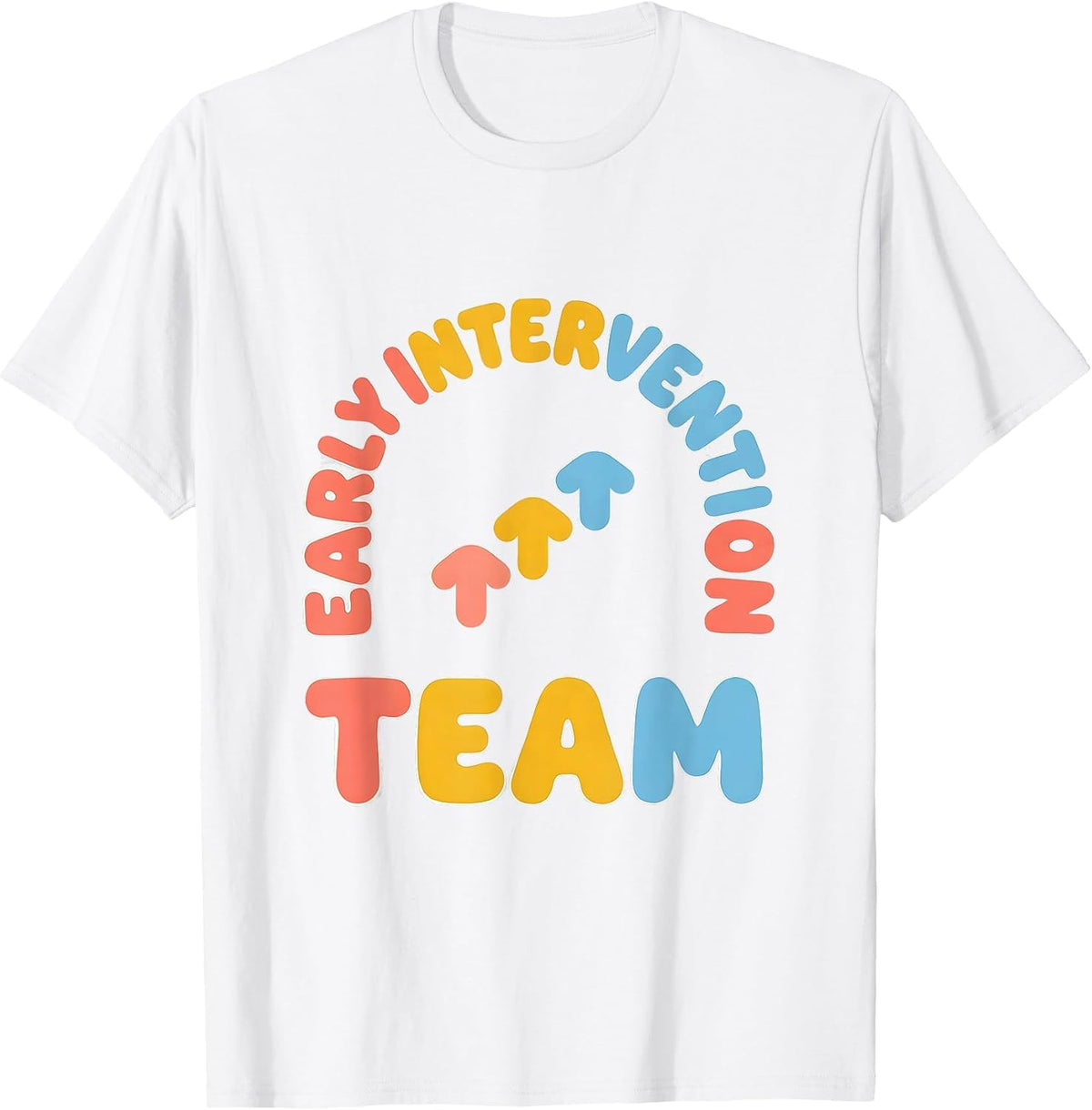 Men's Early Intervention Team Rainbow Pride Teacher Squad T-Shirt - White