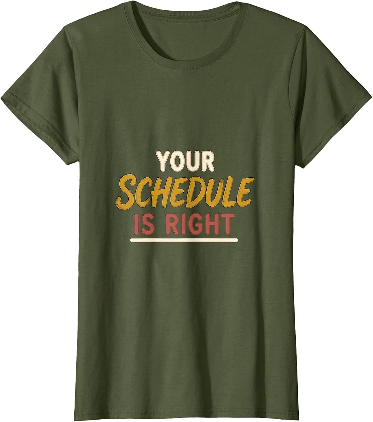 Women's Your Schedule Is Right Groovy Vintage School Counselor T-Shirt - Olive Green