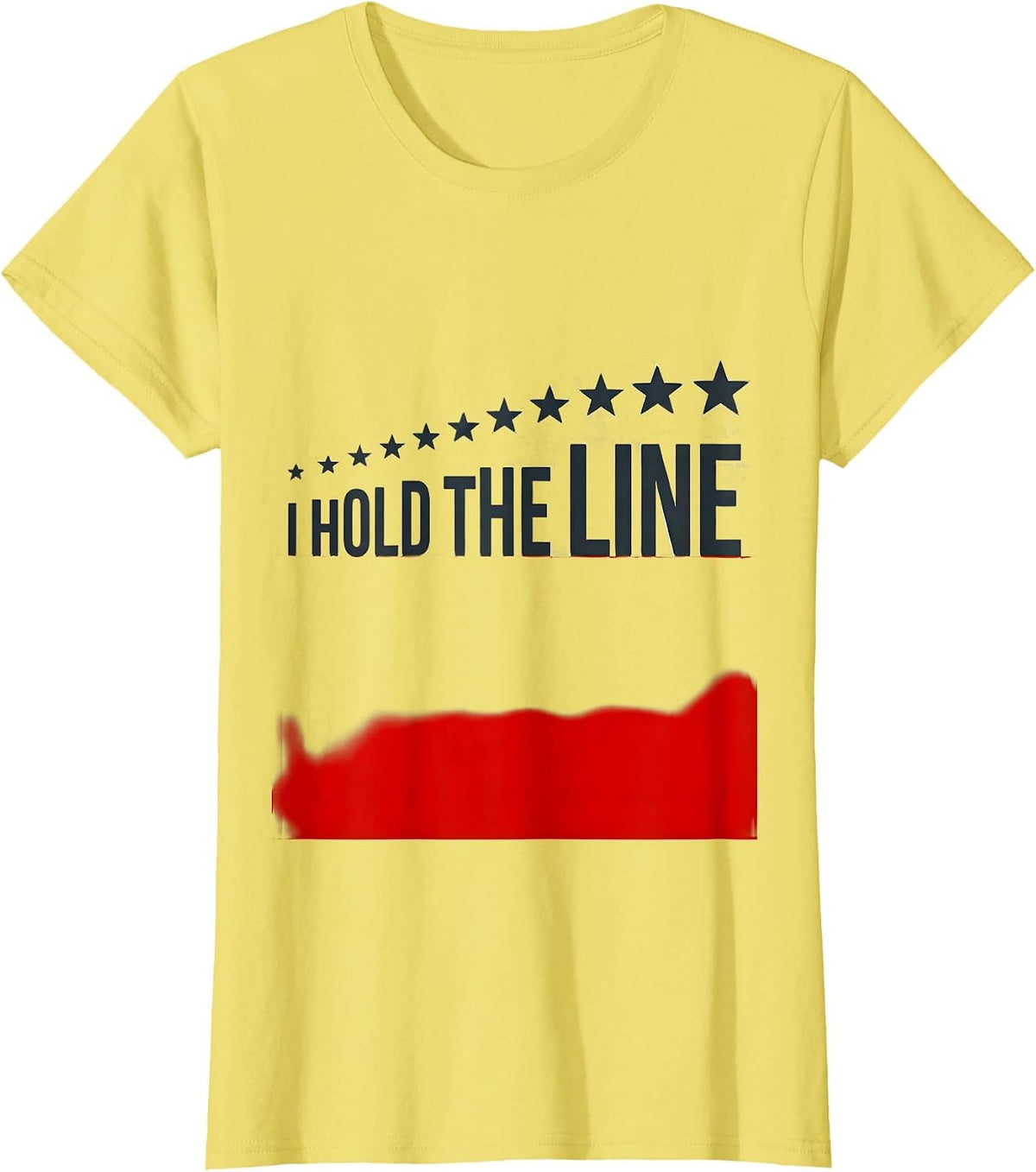 I Hold The Line Bold Firefighter Pride Humor Thin Red Line T-Shirt - Lemon Yellow