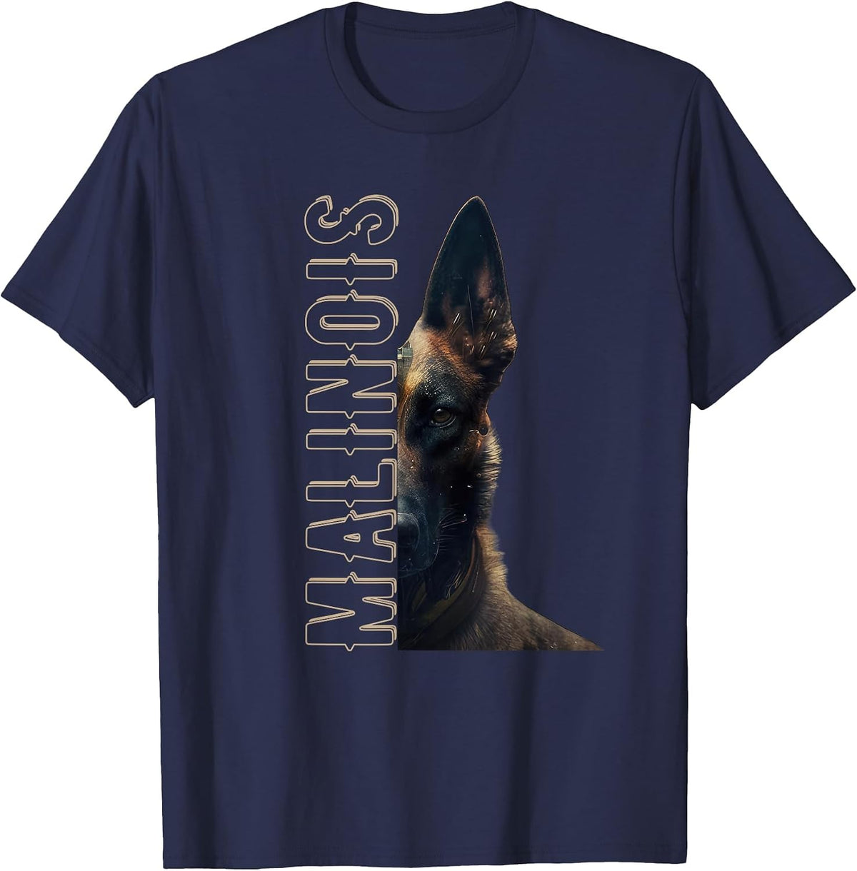 Malinois Belgian Shepherd Dog T-Shirt - Navy Blue