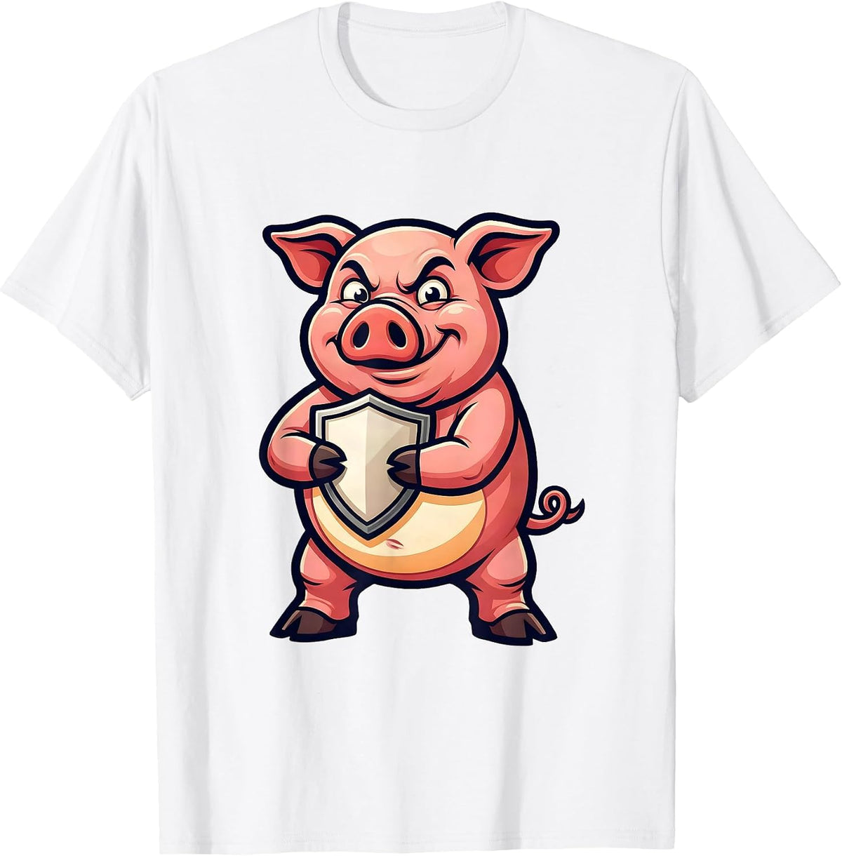 Men's Proud Pig Mascot Funny Farm Animal Lover Novelty T-Shirt - White