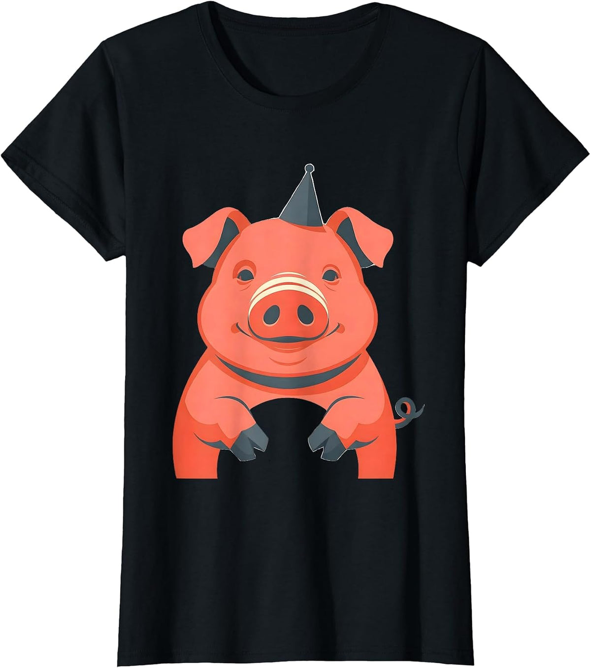 Pig Tummy Funny Halloween Costume Pig Lover Humor T-Shirt - Black