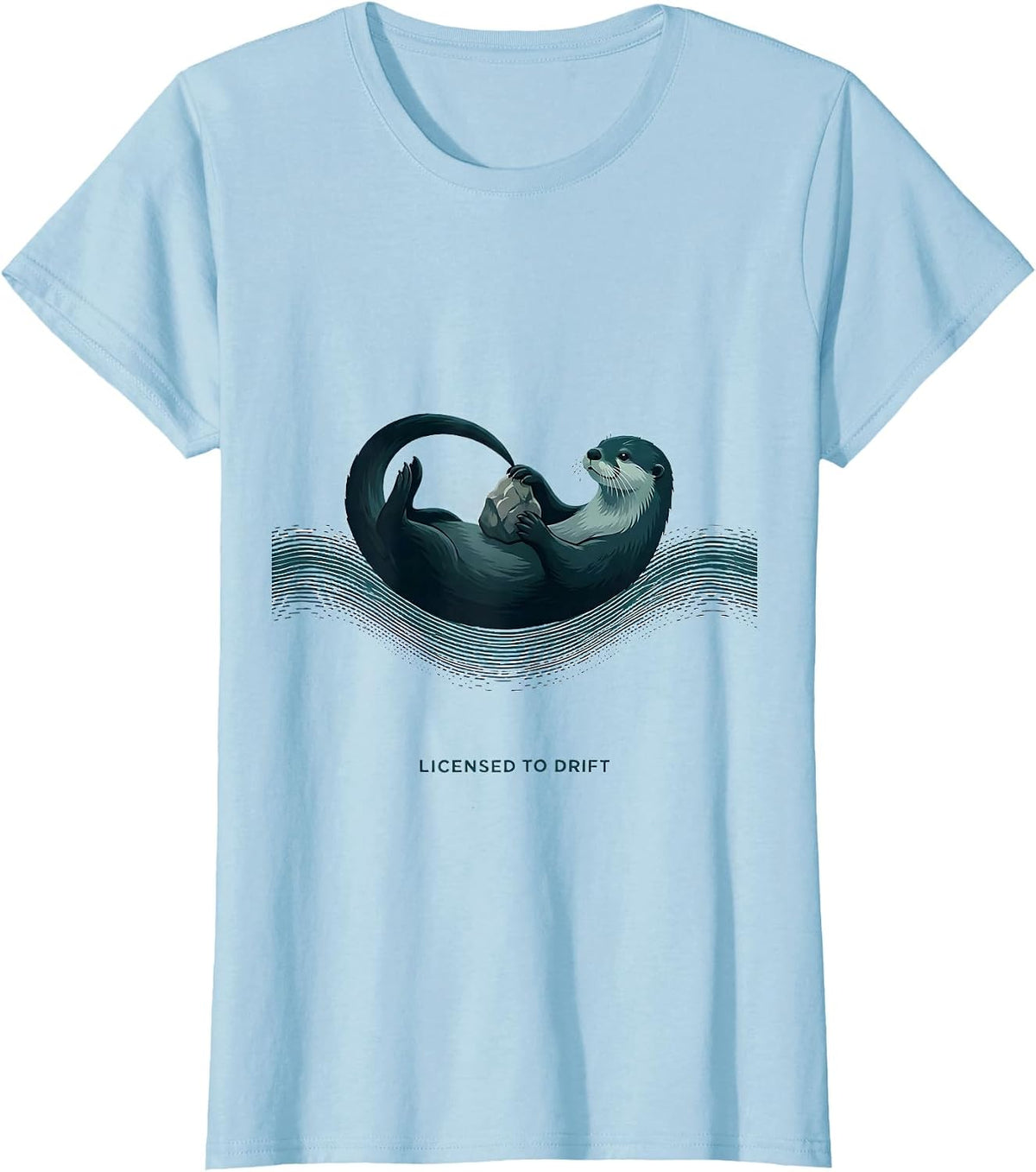 Licensed to Drift Funny Otter Lover Sea Animal Humor Gift T-Shirt - Baby Blue