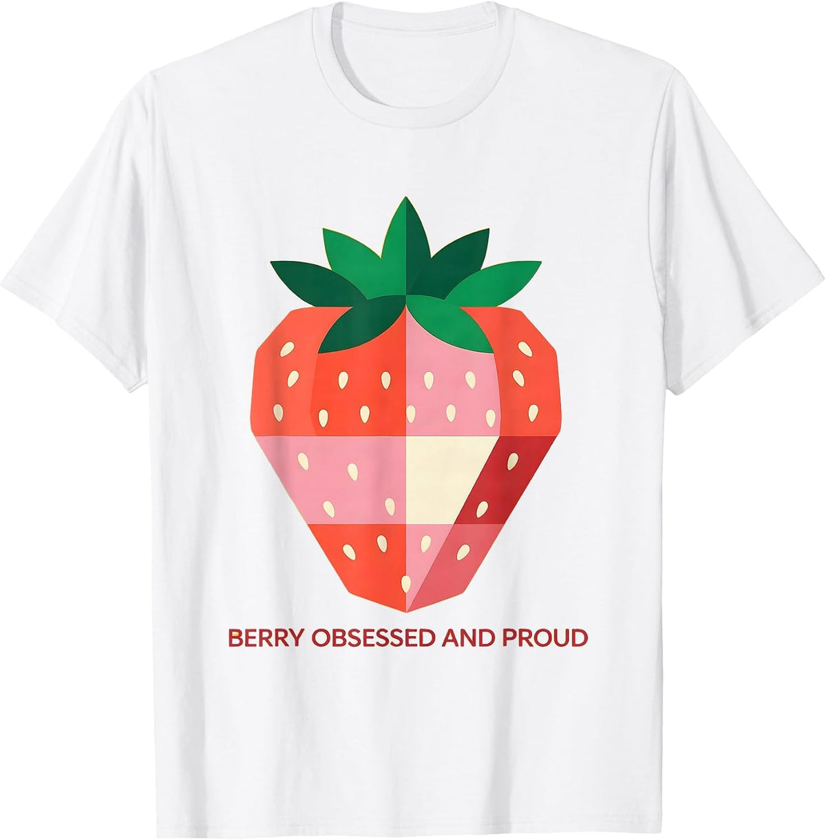 Men's Berry Obsessed And Proud Strawberry Design T-Shirt - White