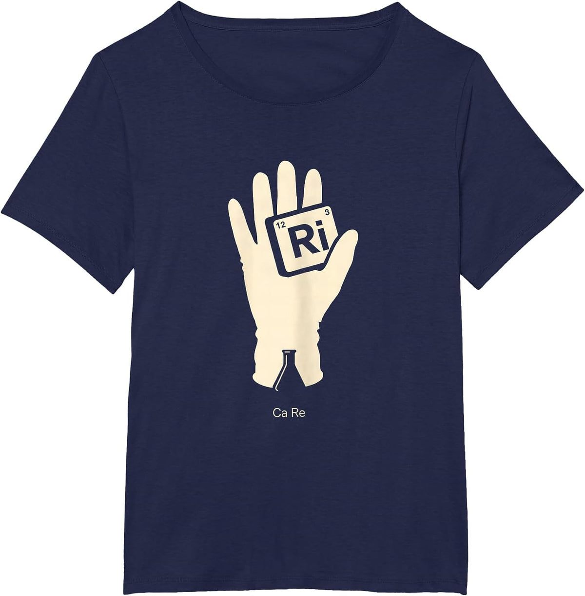 Women's Ca Re Periodic Table Chemistry Humor Science Nerd Gift T-Shirt - Navy Blue