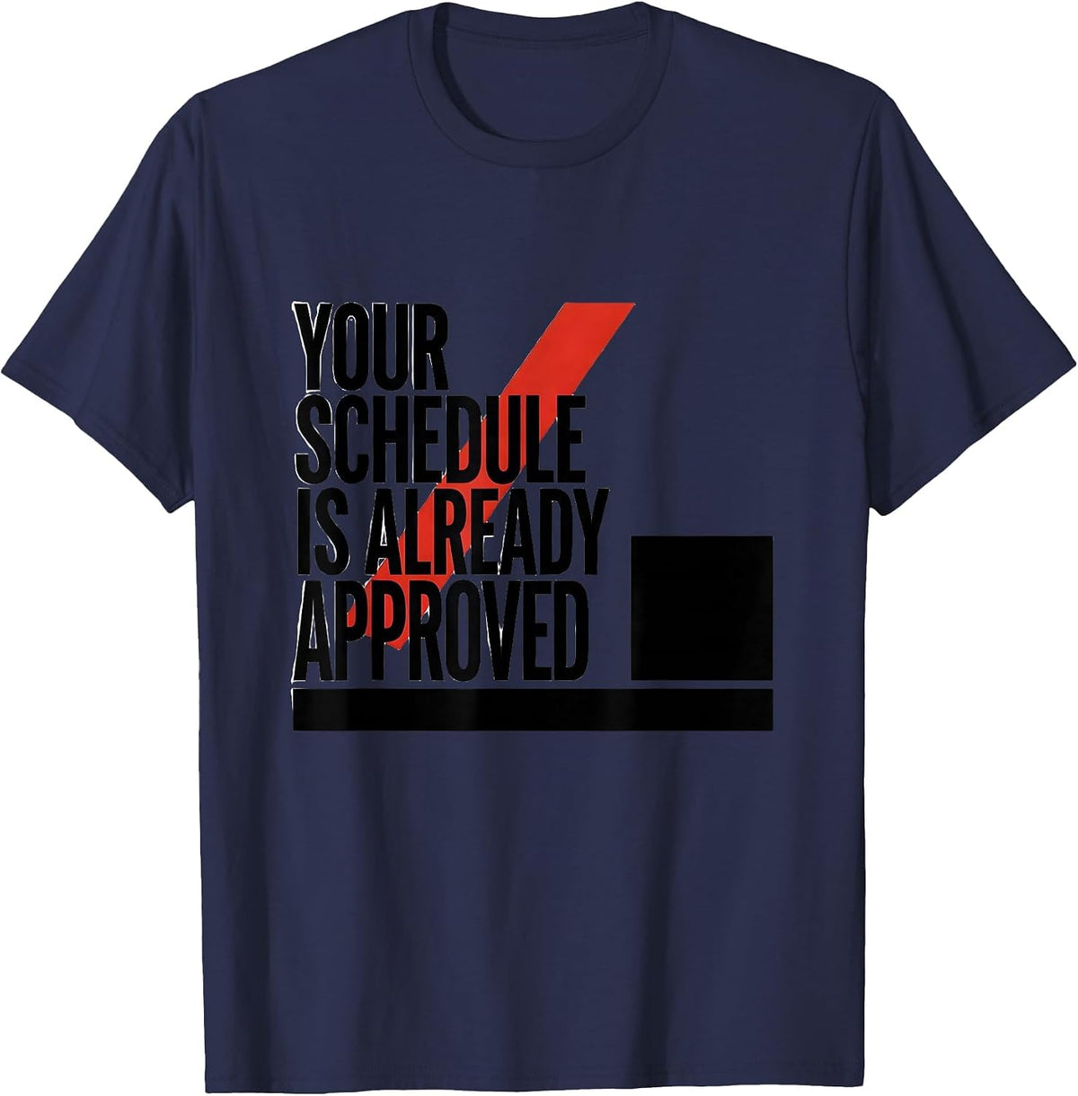 Men's Your Schedule Is Already Approved Groovy School Counselor T-Shirt - Navy Blue