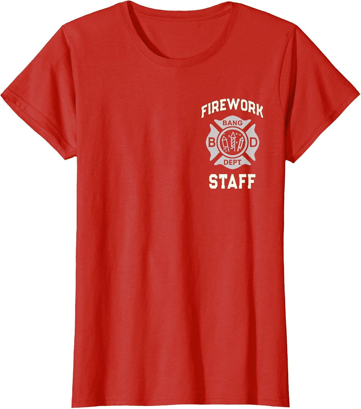 Official Firework Staff 4th of July Safety Crew Technician T-Shirt - Red