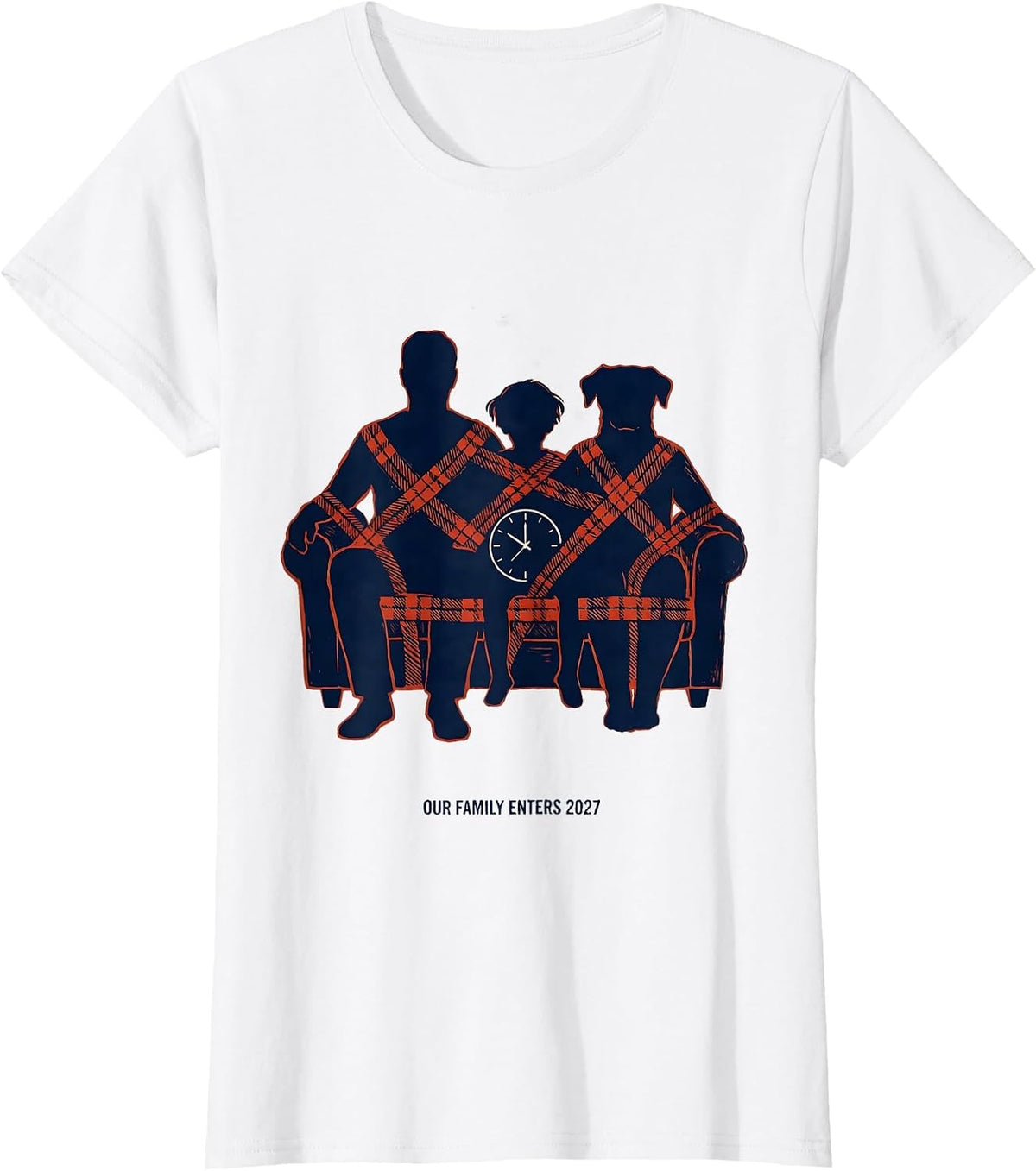 Women's Our Family Enters 2027 Festive Family Matching New Year T-Shirt - White