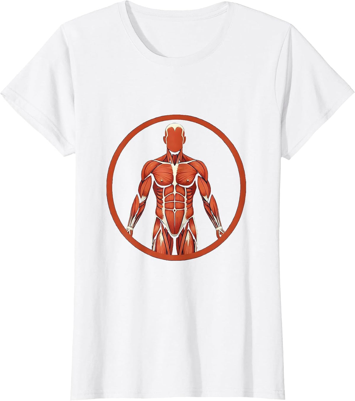 Women's Human Muscle Map Anatomy Physical Therapy Art T-Shirt - White