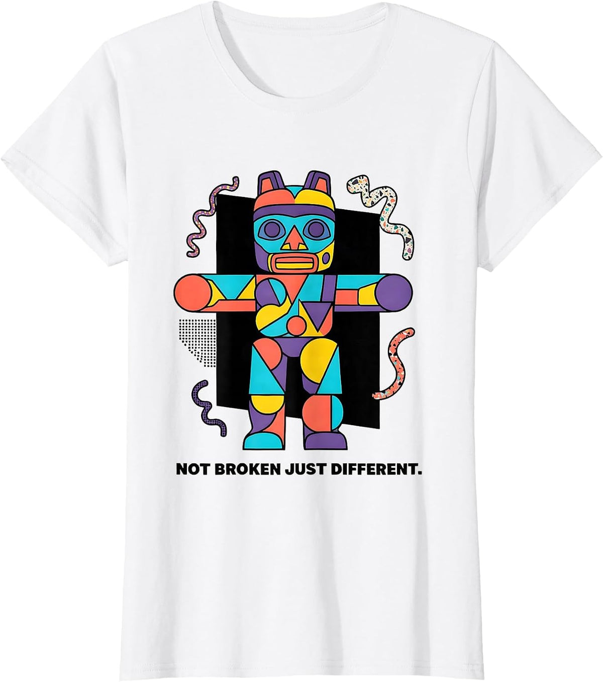 Women's Not Broken Just Different Autism Awareness Design T-Shirt - White