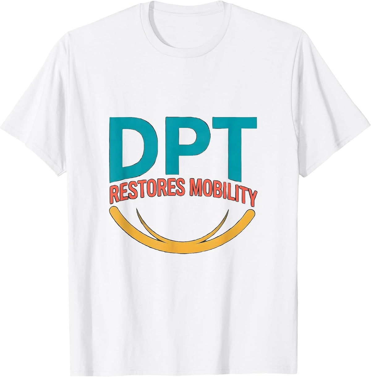 Men's DPT Restores Mobility Flat Vector Physical Therapist T-Shirt - White