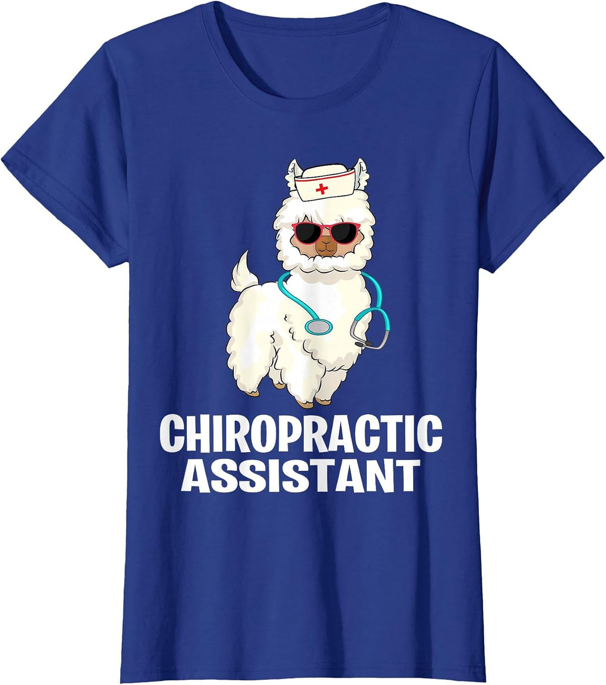 Funny Chiropractic Care Assistant Llama Chiropractor Spine T-Shirt - Royal Blue