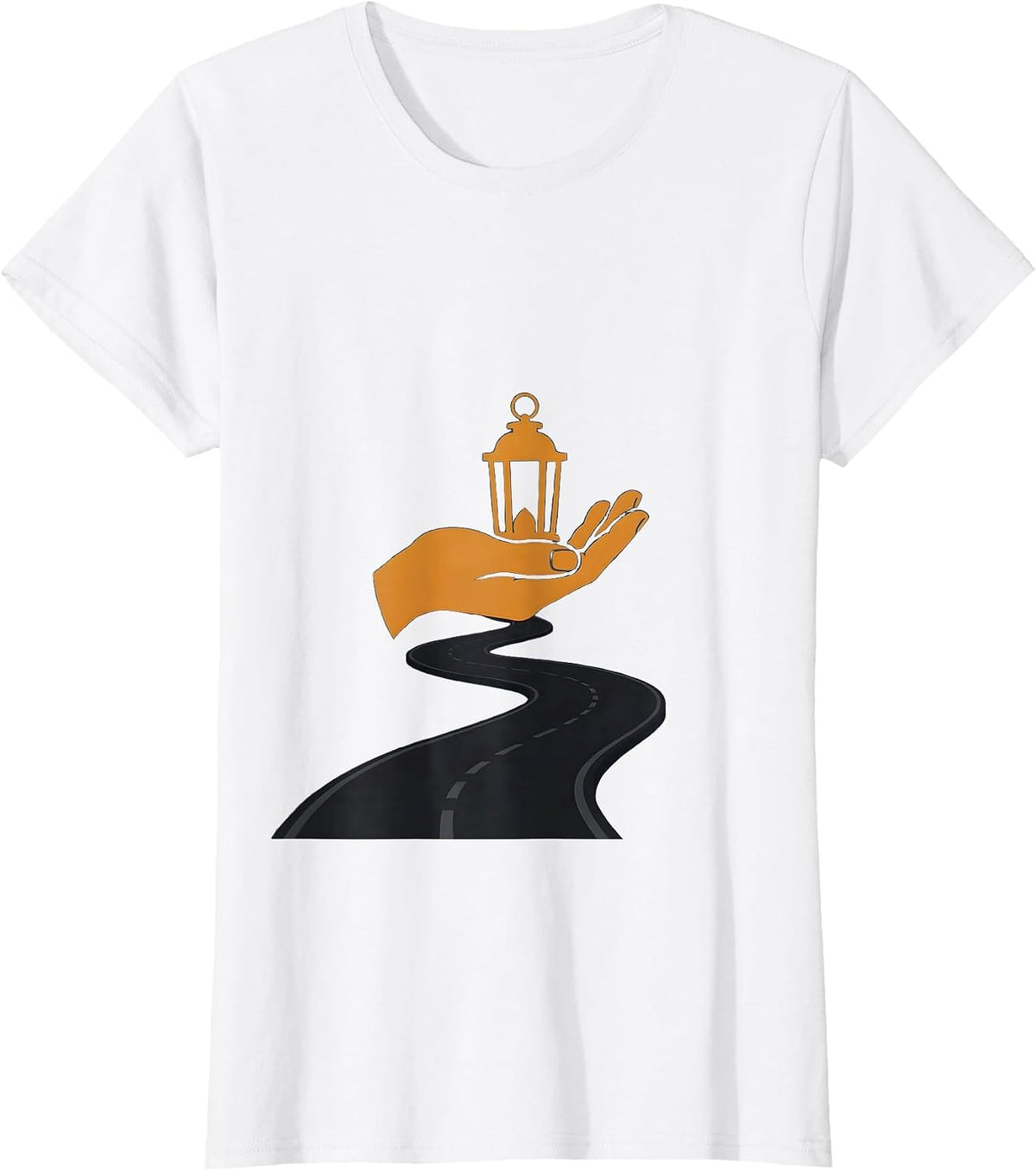 School Counselor Guiding Light Lantern Road Design T-Shirt - White