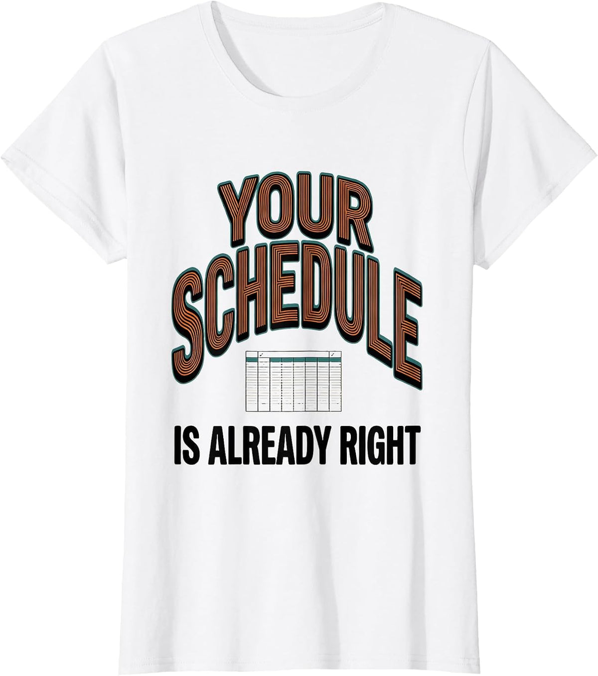 Women's Your Schedule Is Already Right Groovy School Counselor Work T-Shirt - White