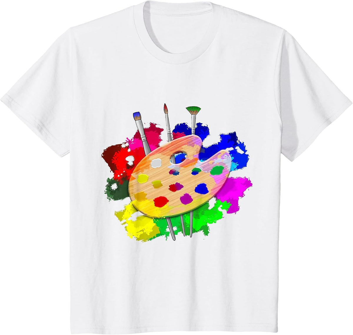 Artist Paint Palette and Brushes Art T-Shirt - White