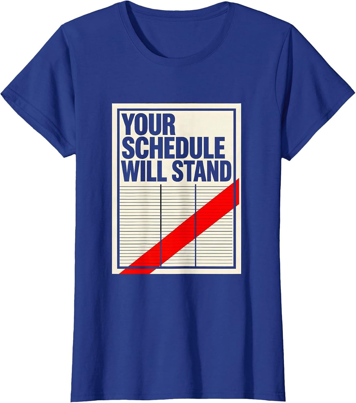 Women's Your Schedule Will Stand Groovy School Counselor Back T-Shirt - Royal Blue