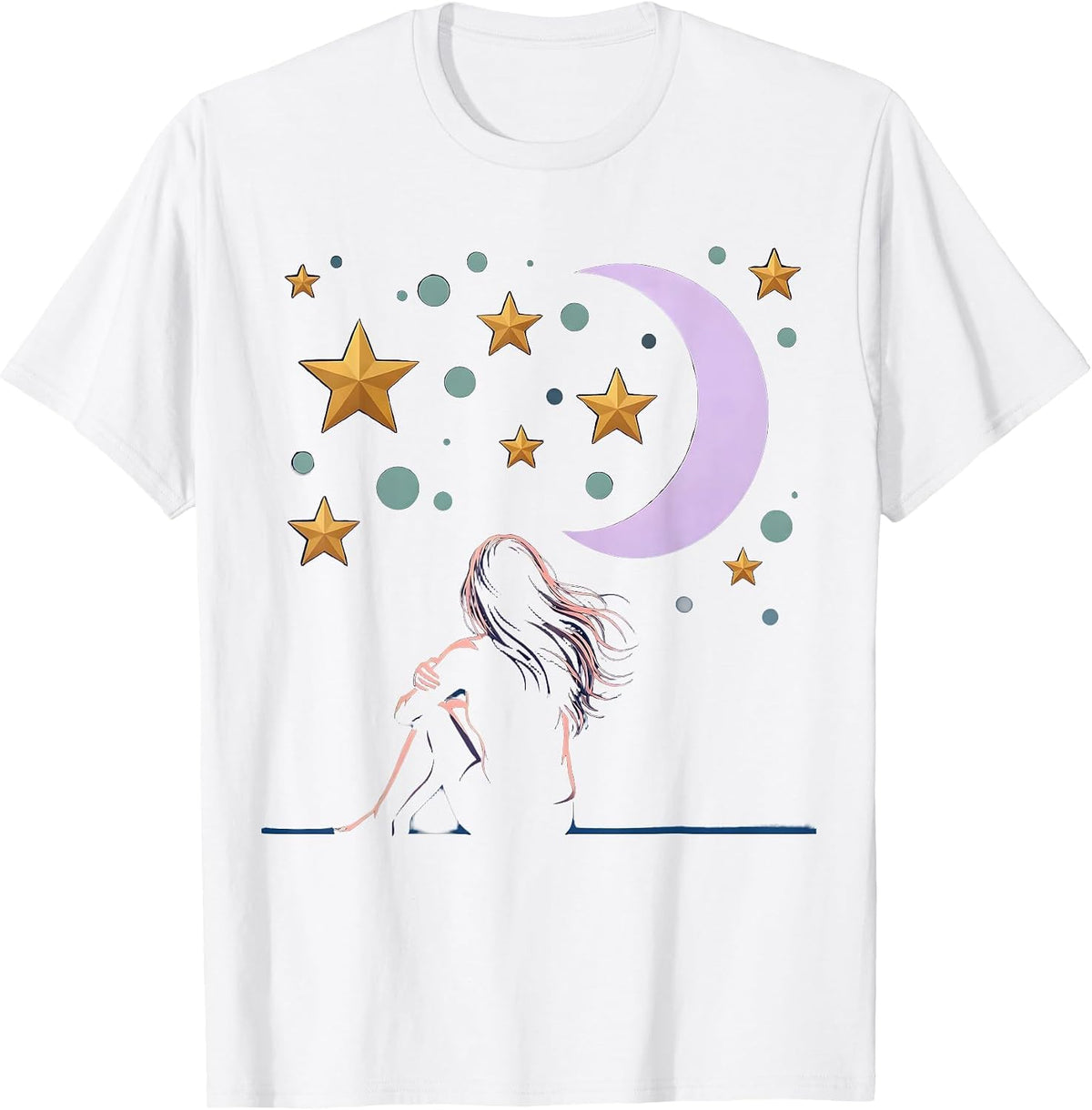 Men's Autism Awareness Starry Night Sky Gazing Design T-Shirt - White