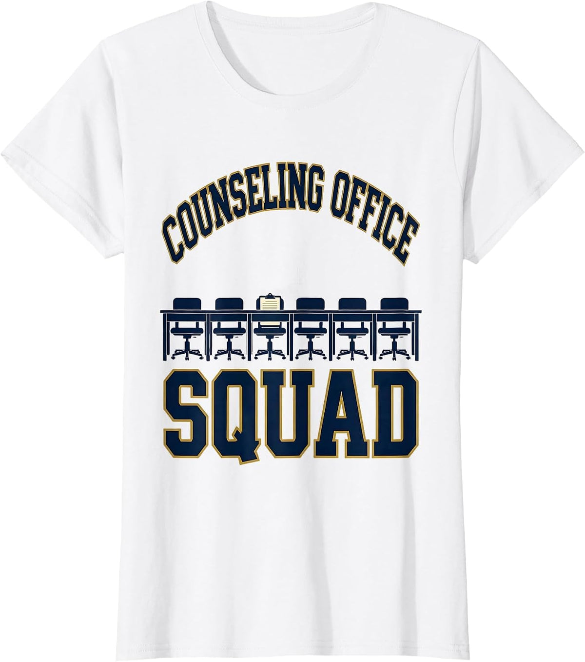 Women's Counseling Office Squad Funny School Counselor Staff T-Shirt - White